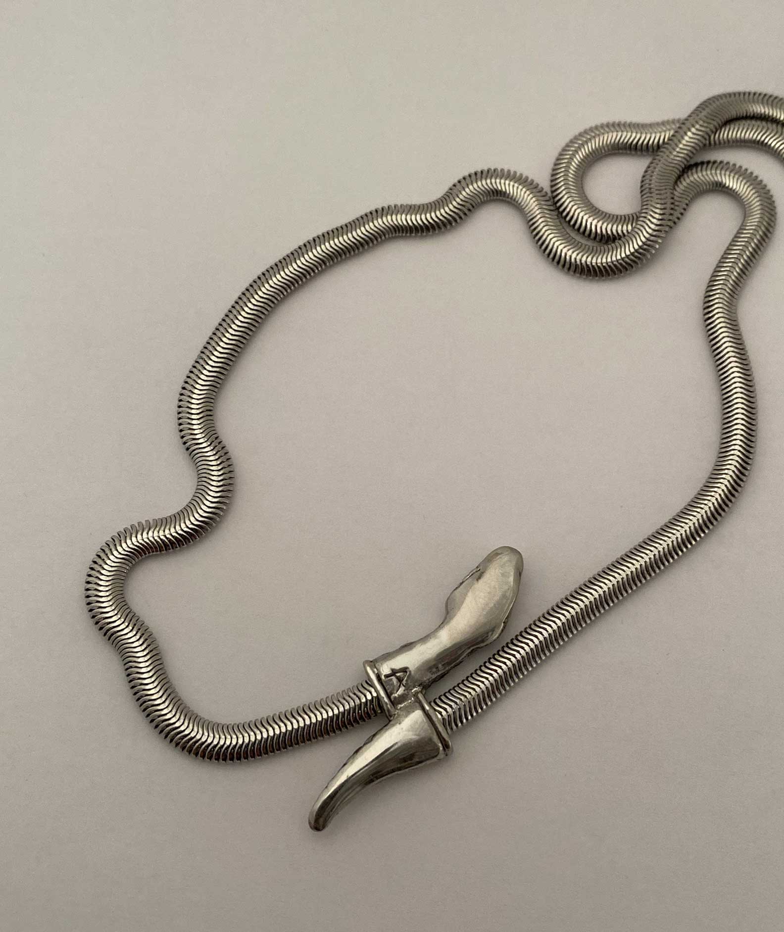 Snake Chain Necklace in silver - Image 3