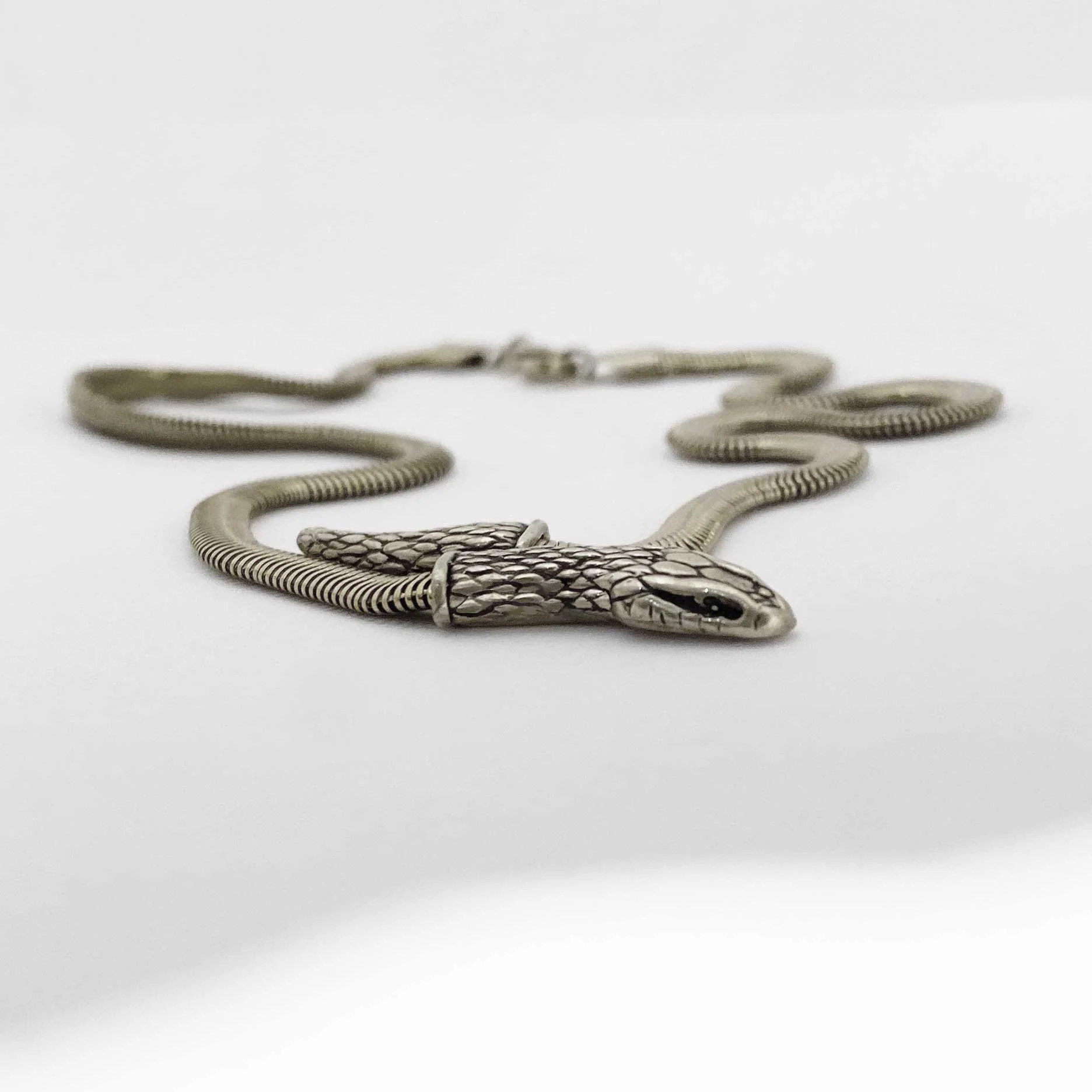 Snake Chain Necklace in silver - Image 4