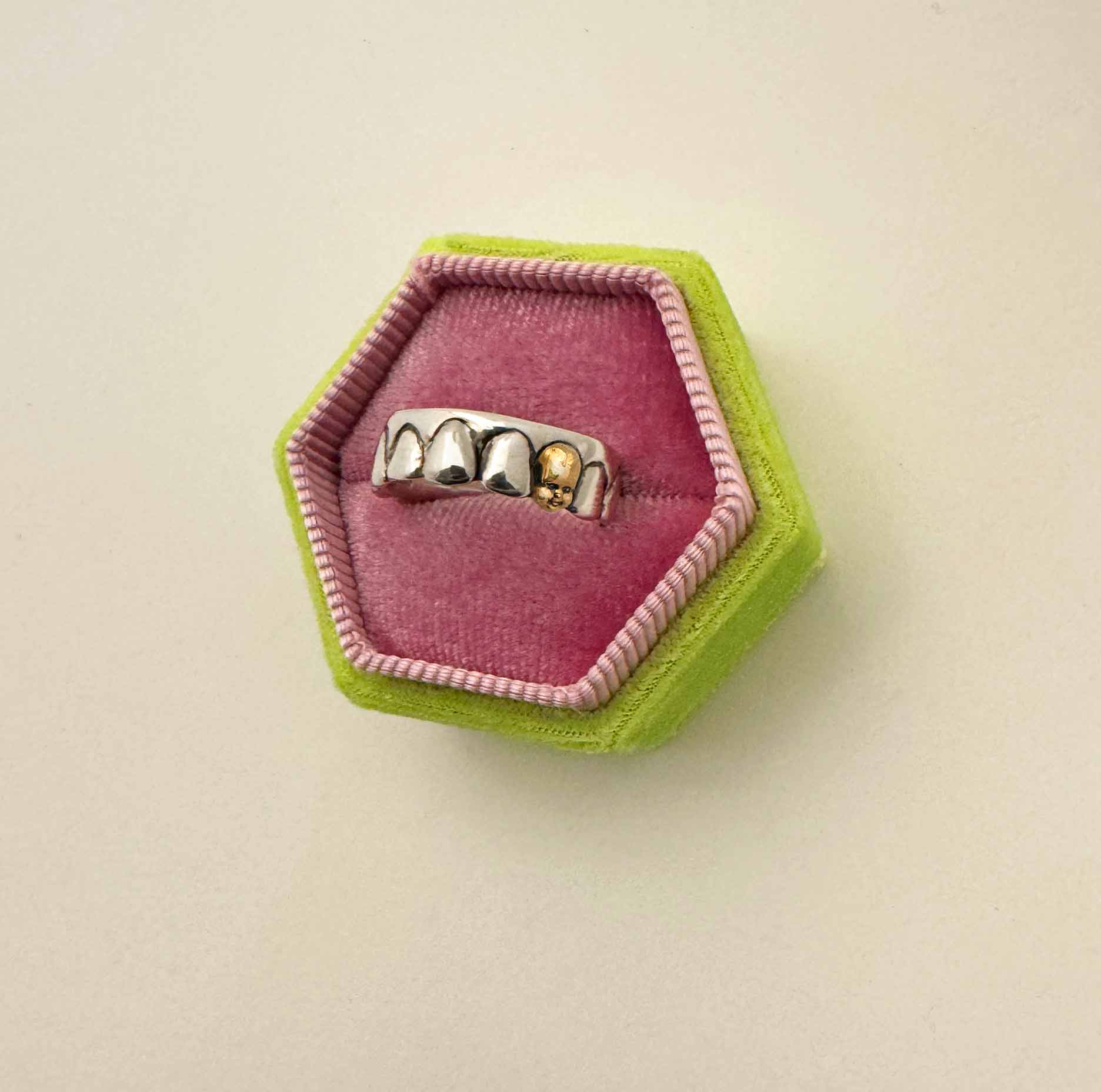 Gold Baby Head Tooth Ring - Image 4