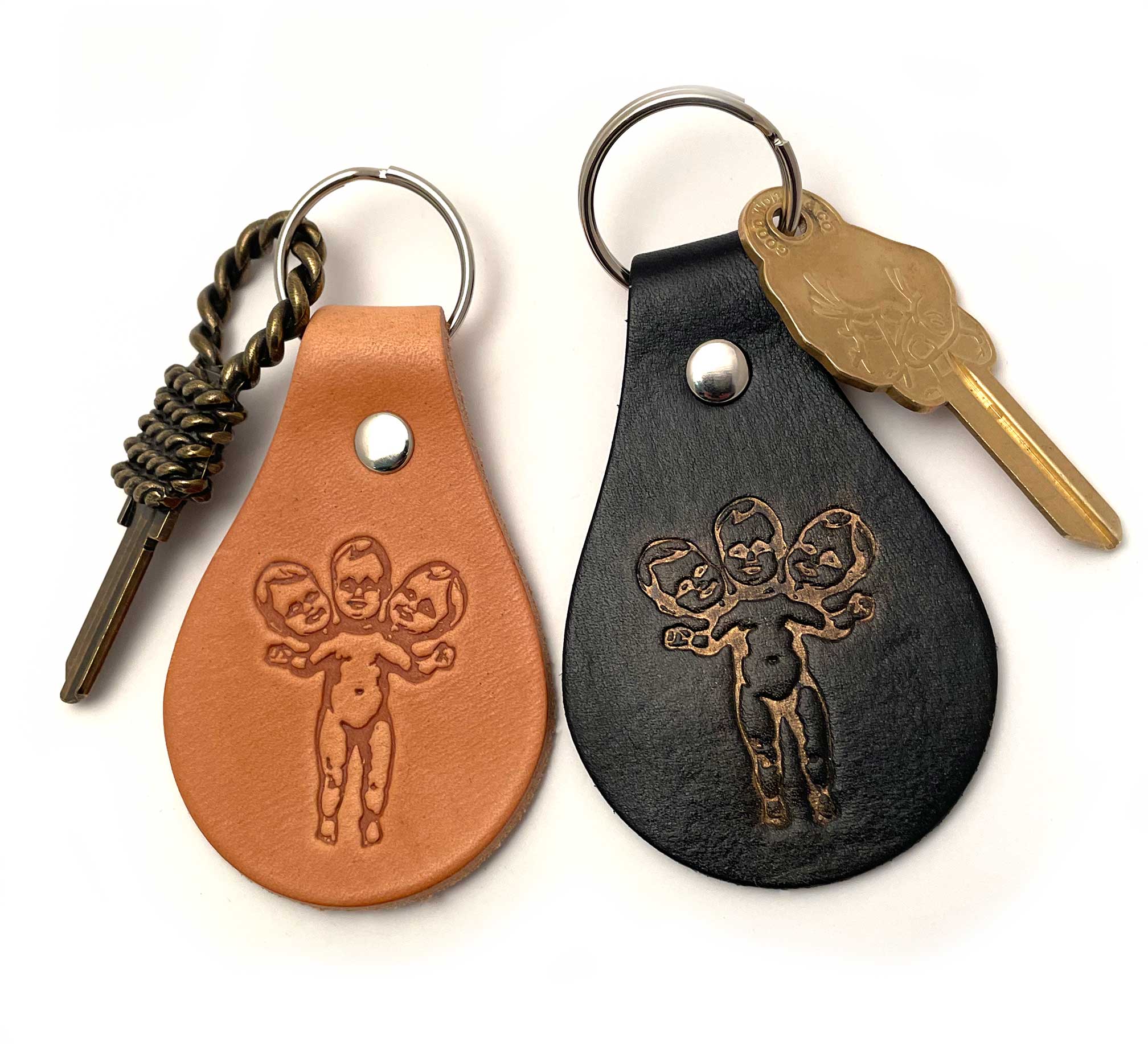 Three Headed Baby  FOB Keychain Black & Black - Image 4