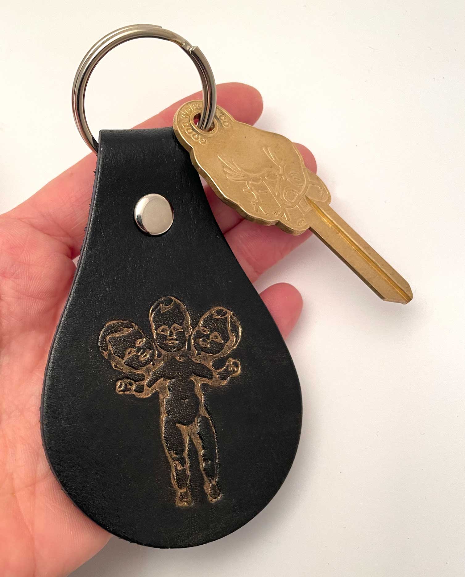 Three Headed Baby  FOB Keychain Black & Black - Image 6