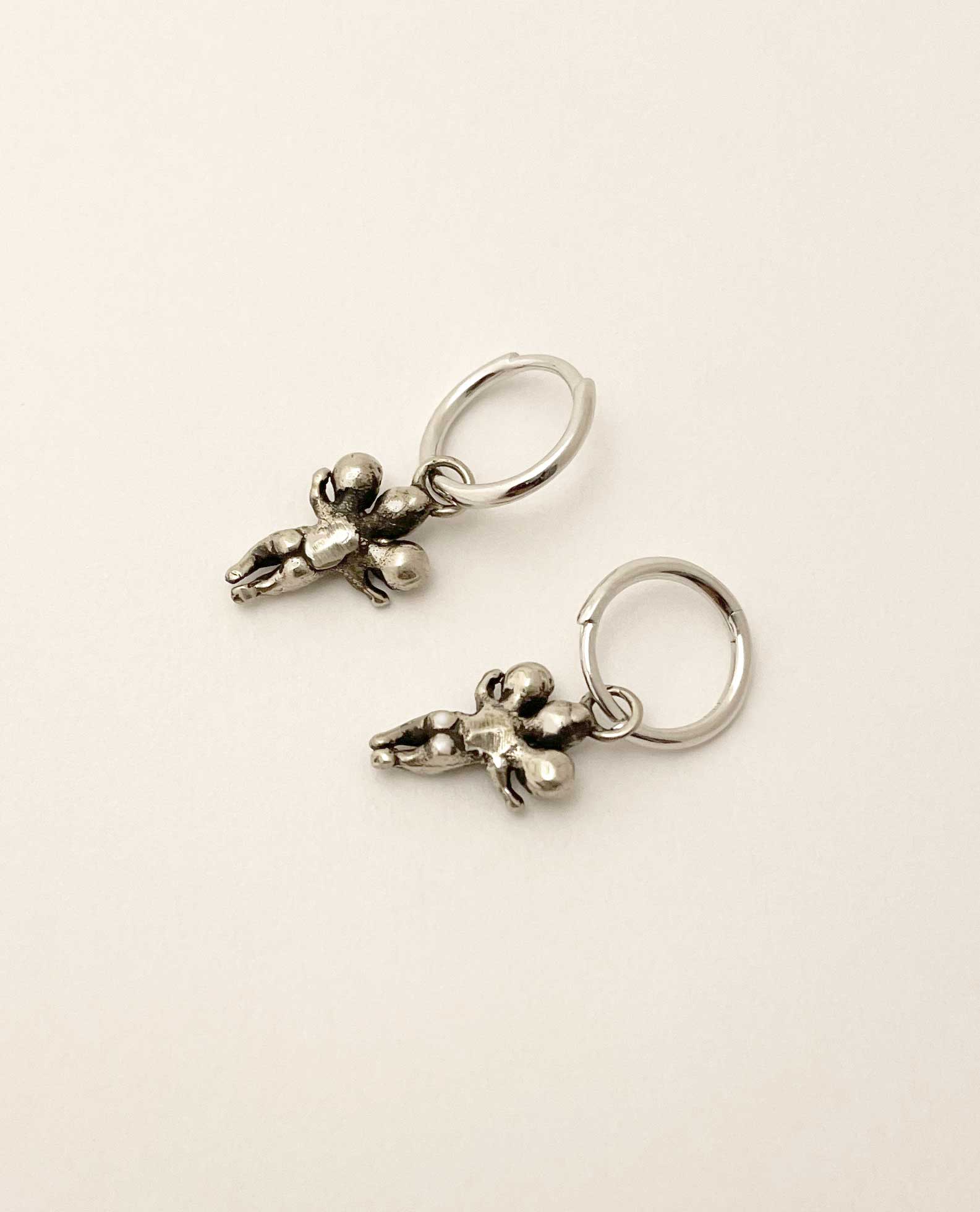 Three Headed Baby Hoop Earrings tiny - Image 3