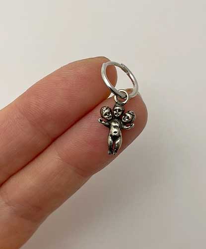 Three Headed Baby Hoop Earrings tiny - Image 4