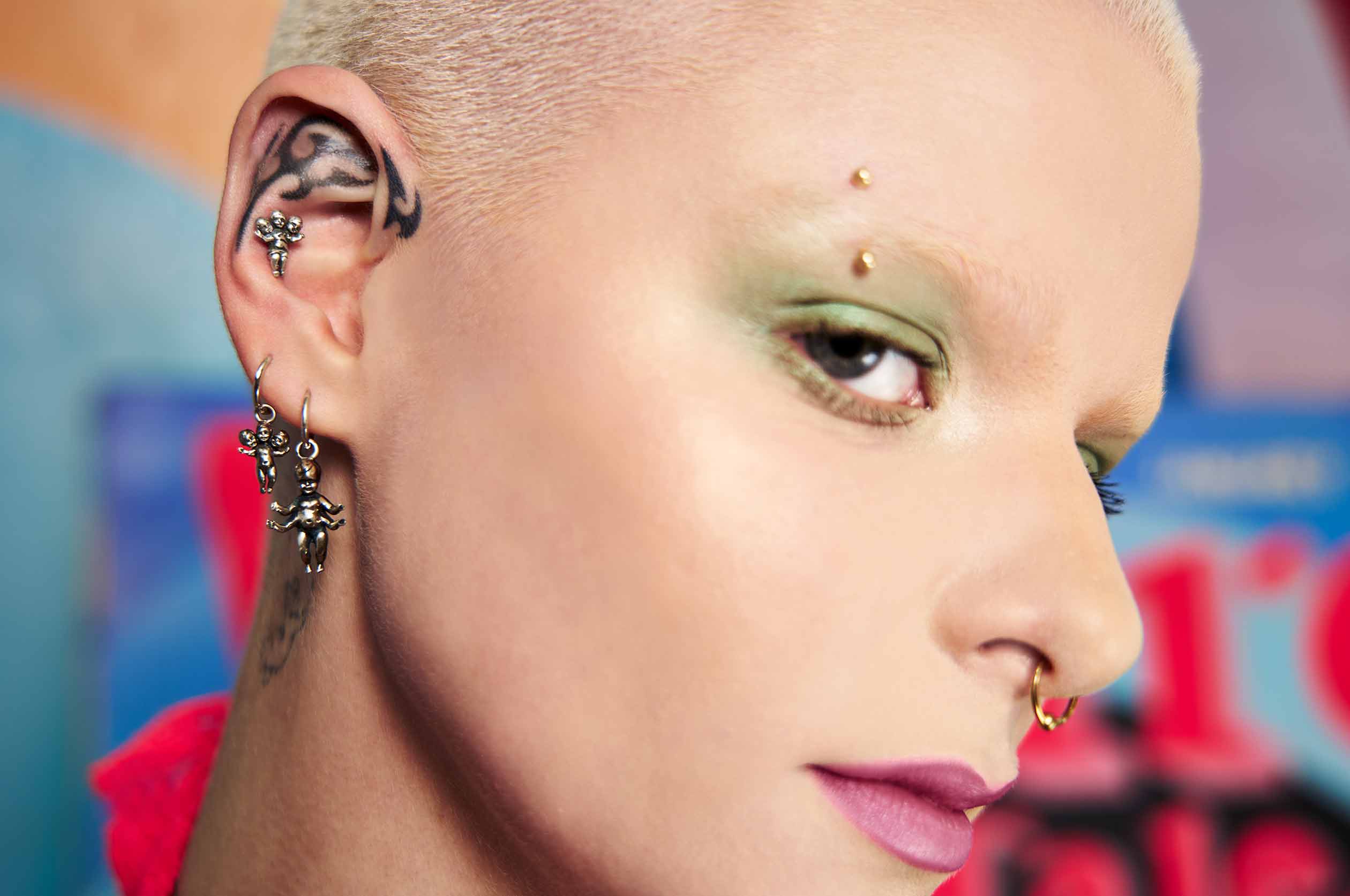 Three Headed Baby Hoop Earrings tiny - Image 6