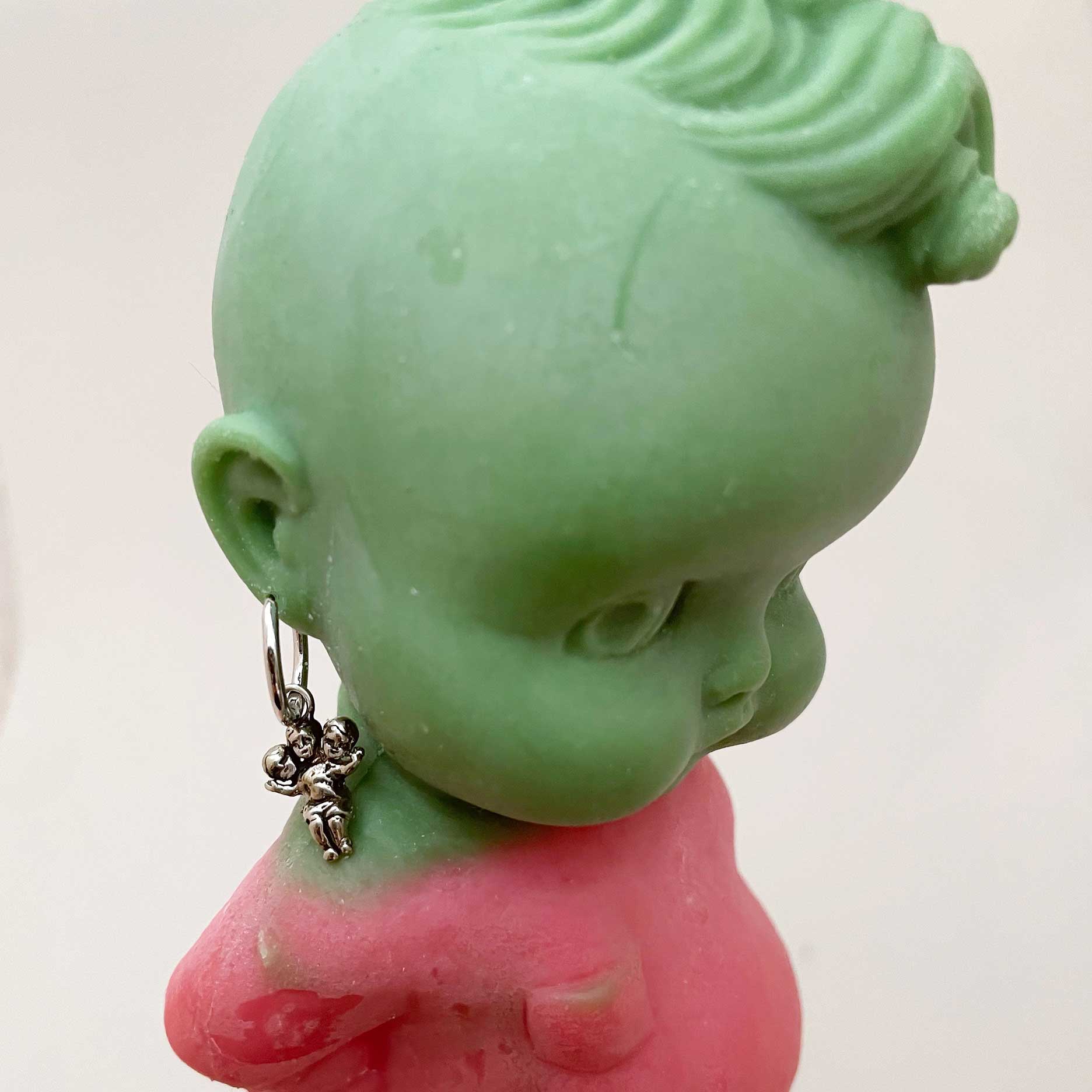 Three Headed Baby Hoop Earrings tiny - Image 8