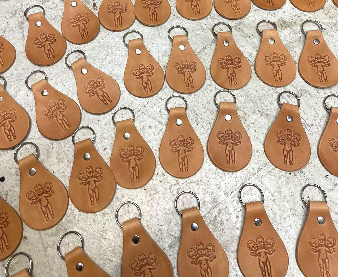 Three Headed Baby Keychain FOB Black & Gold - Image 10